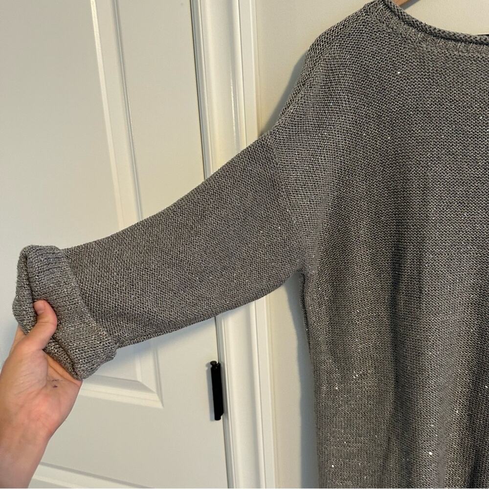 DKNY Jeans Gray Sequin Sweater 2X - Picture 6 of 12